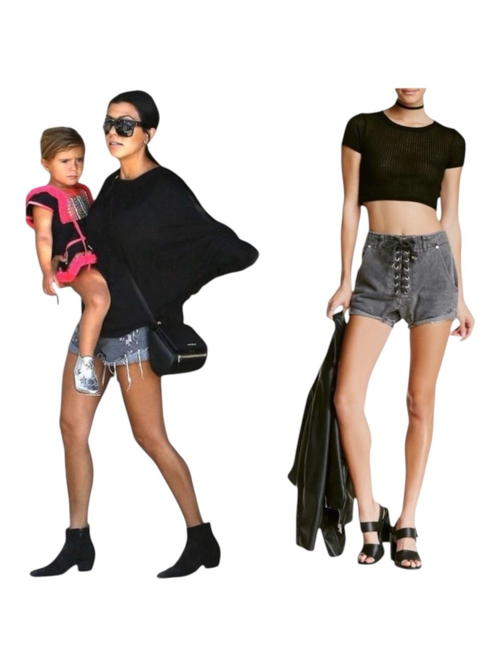 new Kourtney Kardashian’s ⇝ One Teaspoon ⇝ Superfreaks Lace Up Denim Shorts ⇝ 24 - Picture 2 of 16